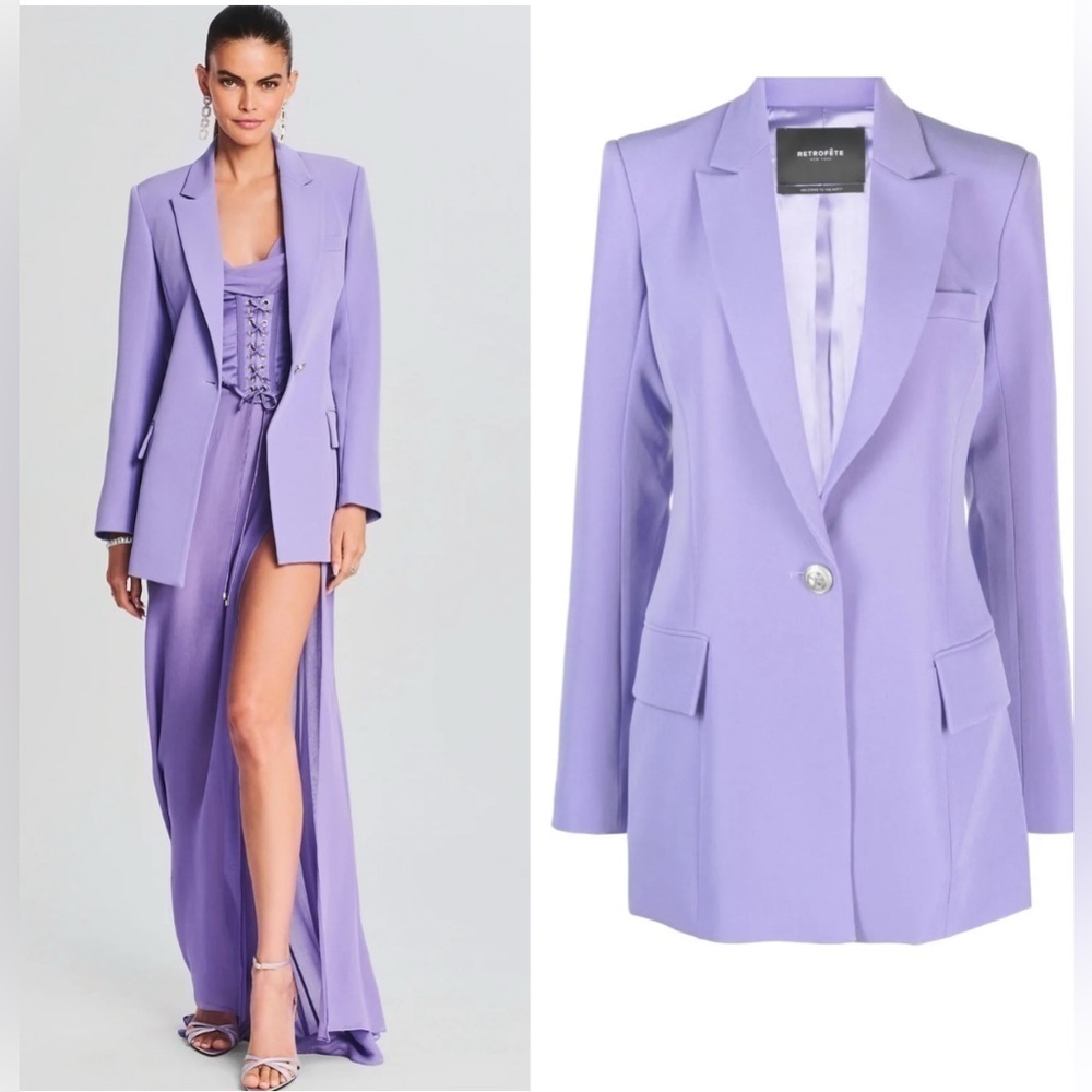 Retrofete Kristen blazer jacket in lavender
